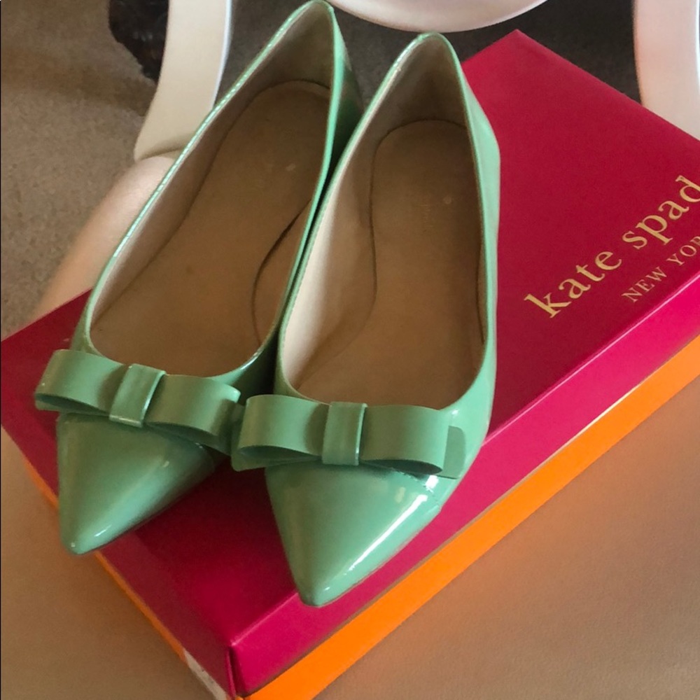 Seafoam Green Gabe Kate Spade Bow Ballet Flats 7